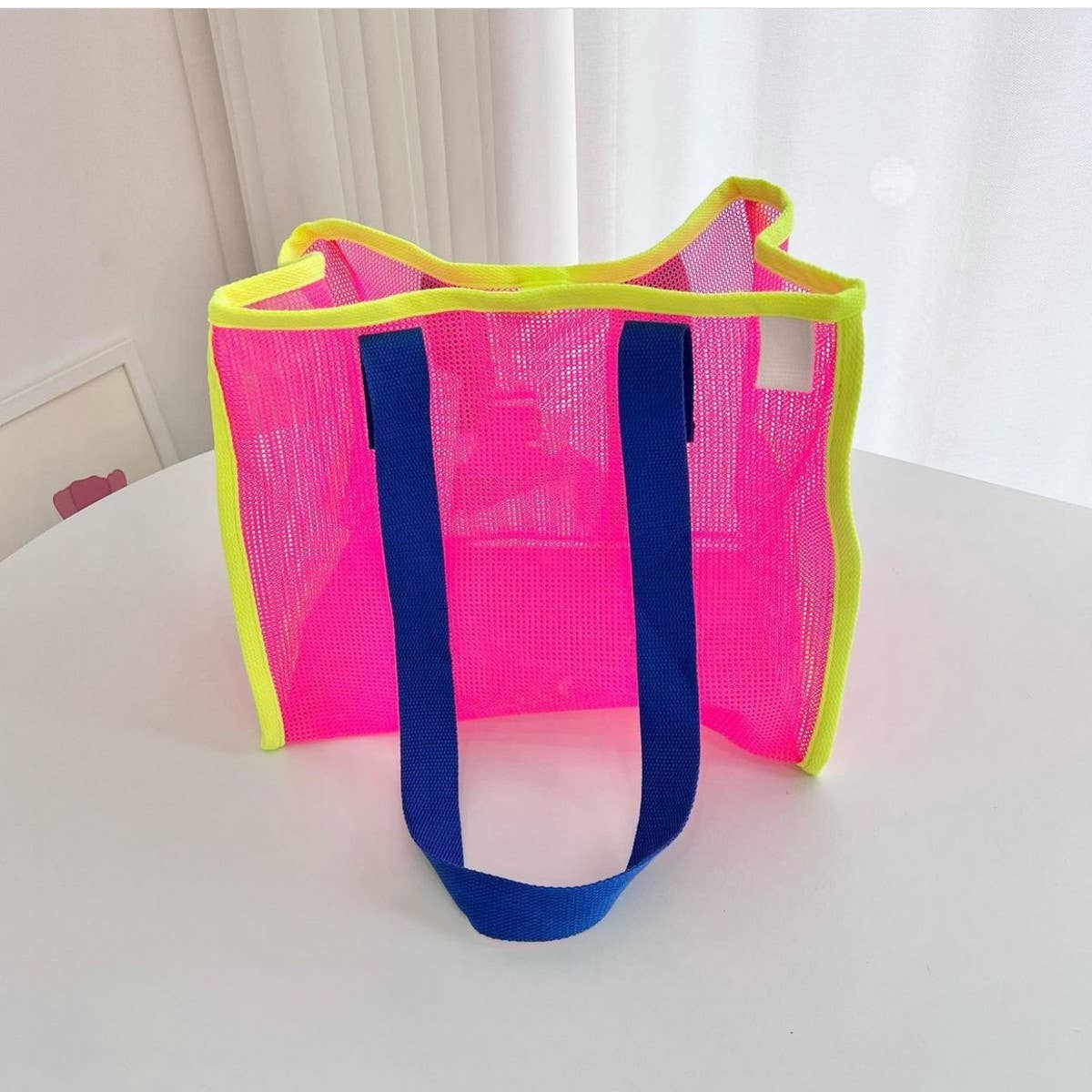Mesh Contrast Beach Bag