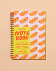 Hot dog A5 spiral notebook with letterpress cover and 48 lined pages. A fun and functional pick for food lovers. Made in the USA with recycled paper.