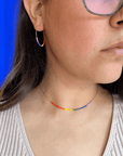 Pride Hoop Earring | Rainbow Beaded 14K Gold-Filled