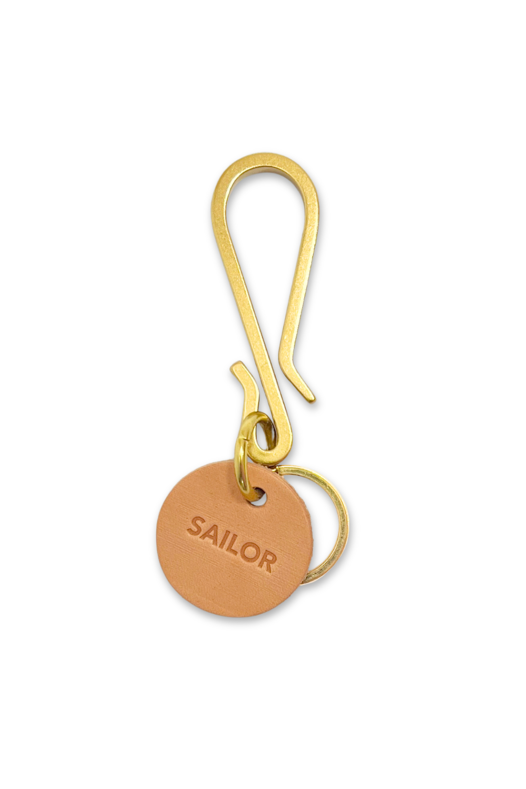 Boatswain Hook Keychain | Leather and Solid Brass