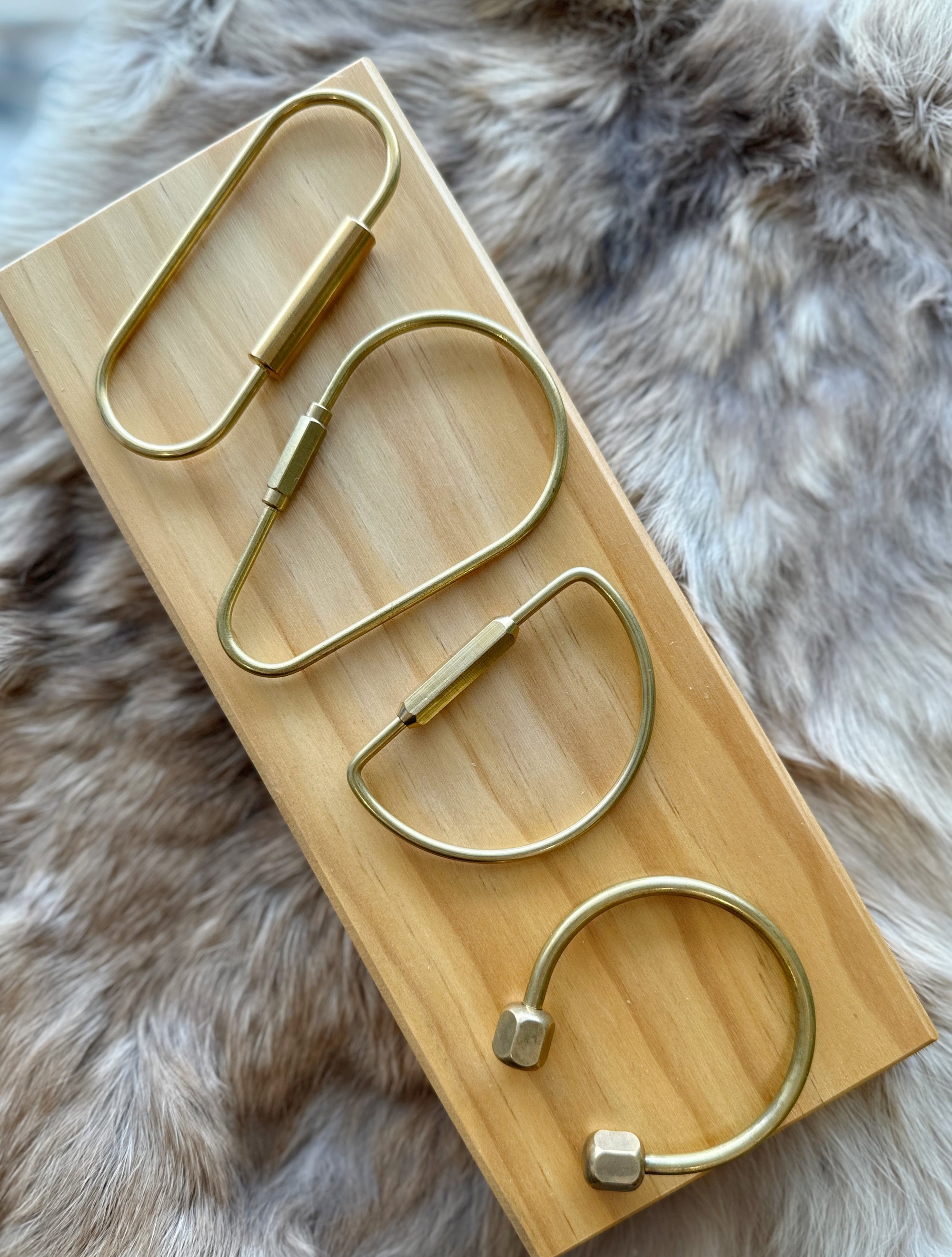 Brass Key Ring | Geometric Keychain Shapes
