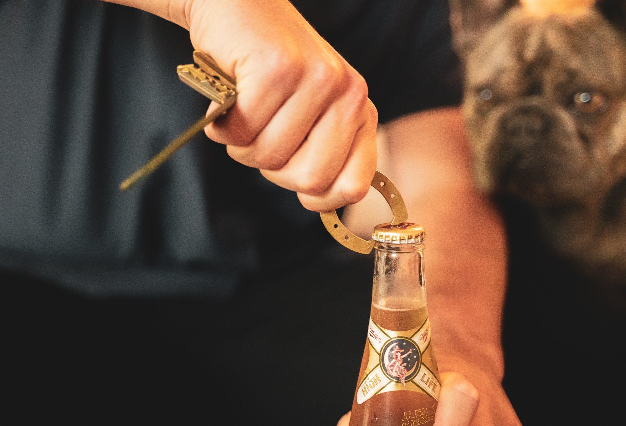 Lucky Horseshoe Bottle Opener Keychain | Brass or Steel