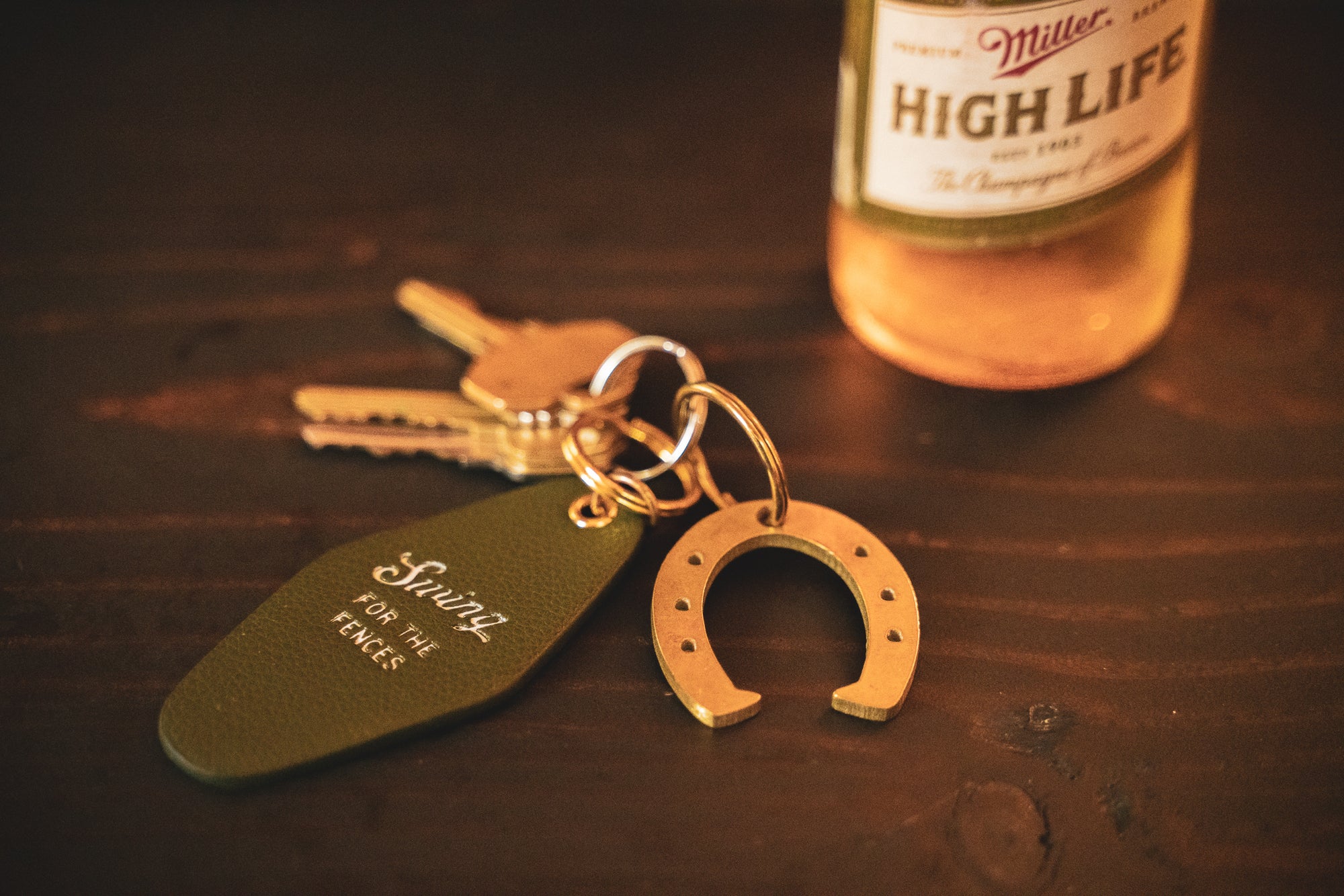 Lucky Horseshoe Bottle Opener Keychain | Brass or Steel