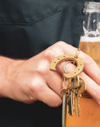 Lucky Horseshoe Bottle Opener Keychain | Brass or Steel