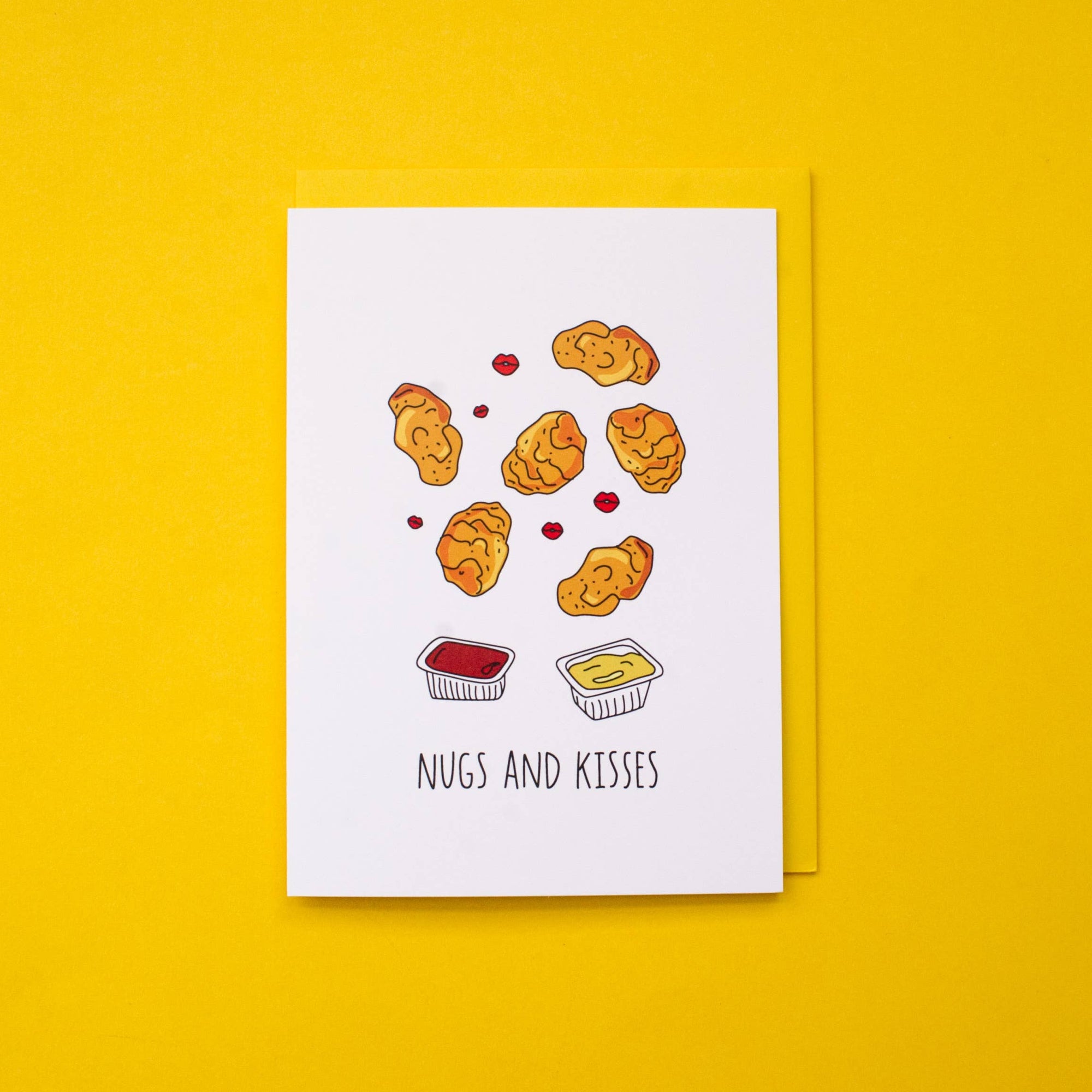 Nugs and kisses—because love should come with chicken nuggets. A cute, crispy card for your favorite snack-loving sweetheart.