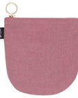 Secure your small valuables in the Amulet Halfmoon Pouch. Featuring a scarab beetle design on deep musky pink, perfect for keys, cards, and loose coins.
