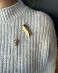 Insect Pin | Brass Scarab Beetle