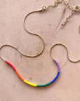 Pride Necklace | Rainbow Beaded 14K Gold-Filled