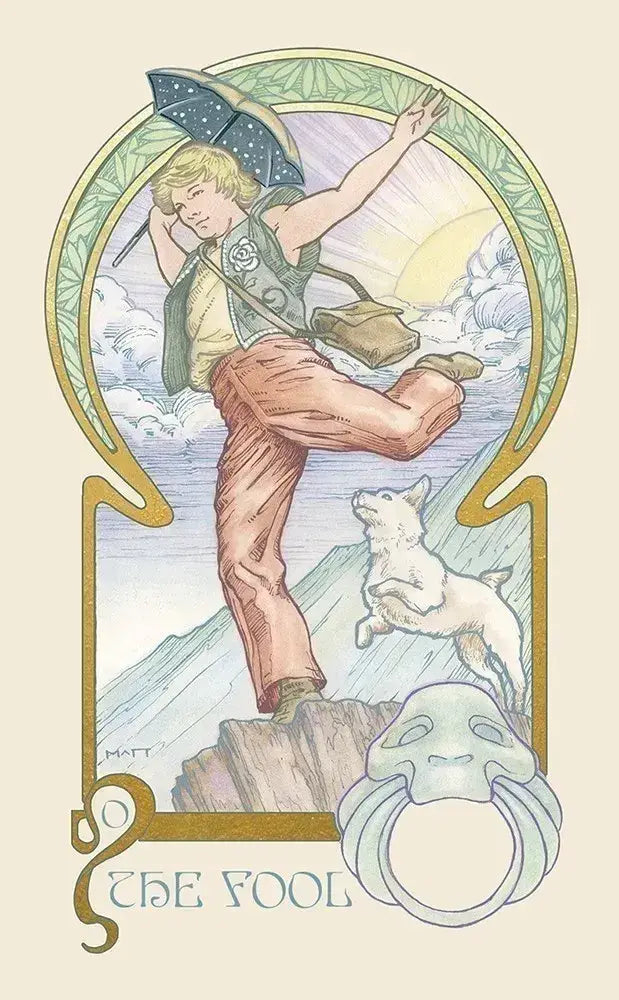 Ethereal Visions Tarot by Matt Hughes. 80 gold foil art nouveau tarot cards, 2 bonus Major Arcana &amp; 140-page guidebook. Collector's tarot deck.