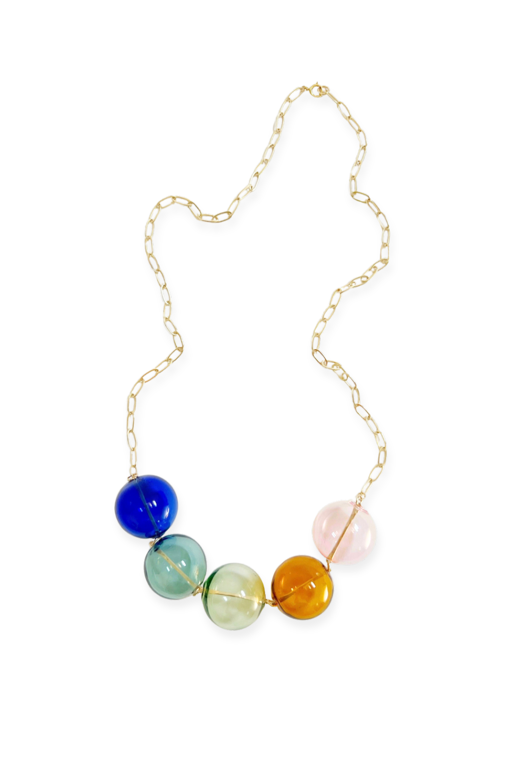Jūra Statement Necklace | Blown Glass Spheres &amp; 14k Gold-fill