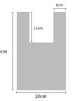 Size diagram of the knit shoulder bag: 36 cm tall, 20 cm wide, 13 cm handle opening
