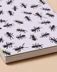 Ant-covered pocket notebook with letterpress cover and 60 lined pages. Great for garden notes or lists on the go. Made in the USA. Fits in your pocket.