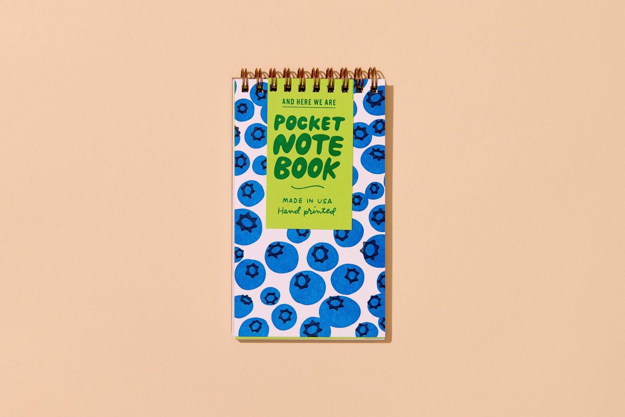 Blueberry pocket notebook with letterpress cover and 60 lined pages. Great for lists, notes, and ideas. Made in the USA using recycled paper.