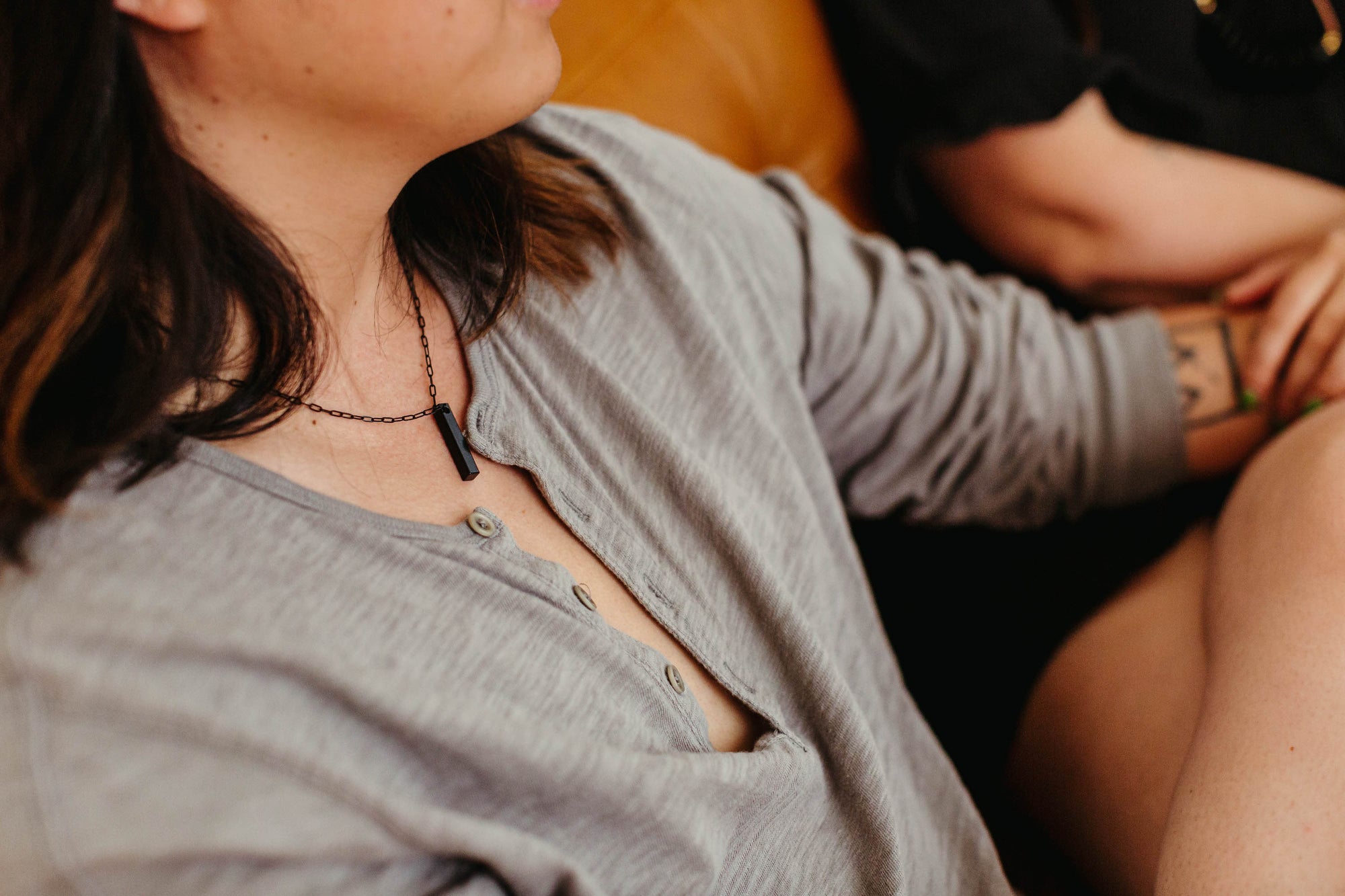 Jezebel Necklace | Black Steel and Brass