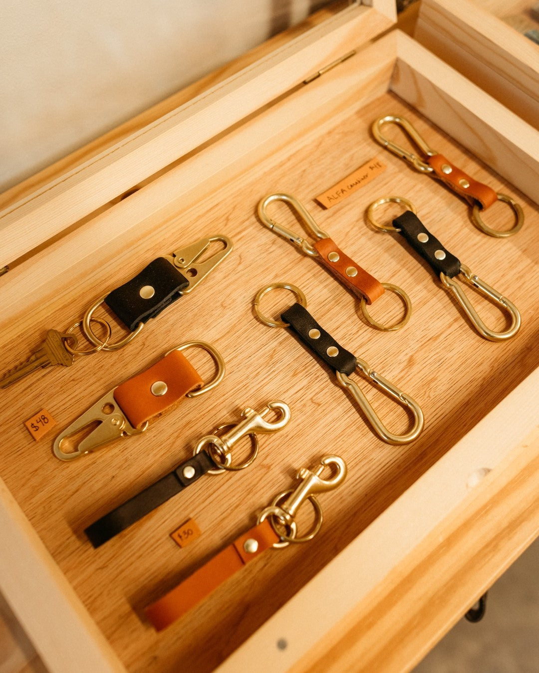 Alfa Clip Fob | Leather and Brass Bottle Opener Keychain