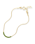 Pick your perfect color.

The Septima Anklet is made to order in your choice of color from a wide selection of solid hues. It’s an easy way to create something just for you.

Each anklet is handcrafted with beautiful Japanese glass beads strung on an adjustable 14k gold-filled chain. Choose a color that matches your team, wedding, wardrobe, or mood. The Septima Anklet is simple, elegant, and uniquely yours.