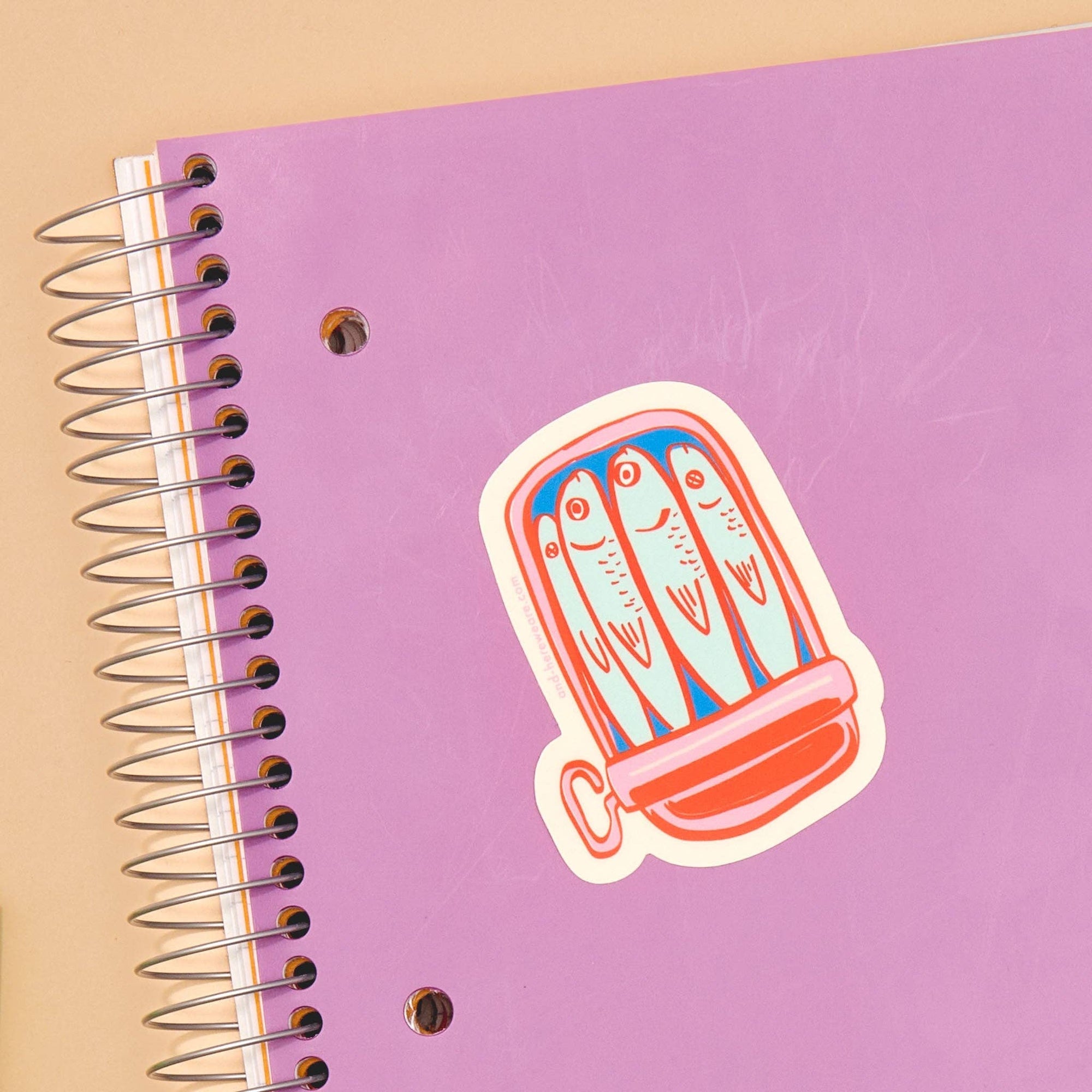 Sardine vinyl sticker for foodies and trend lovers. Waterproof, dishwasher safe, and perfect for water bottles, notebooks, and more. Made in the USA.