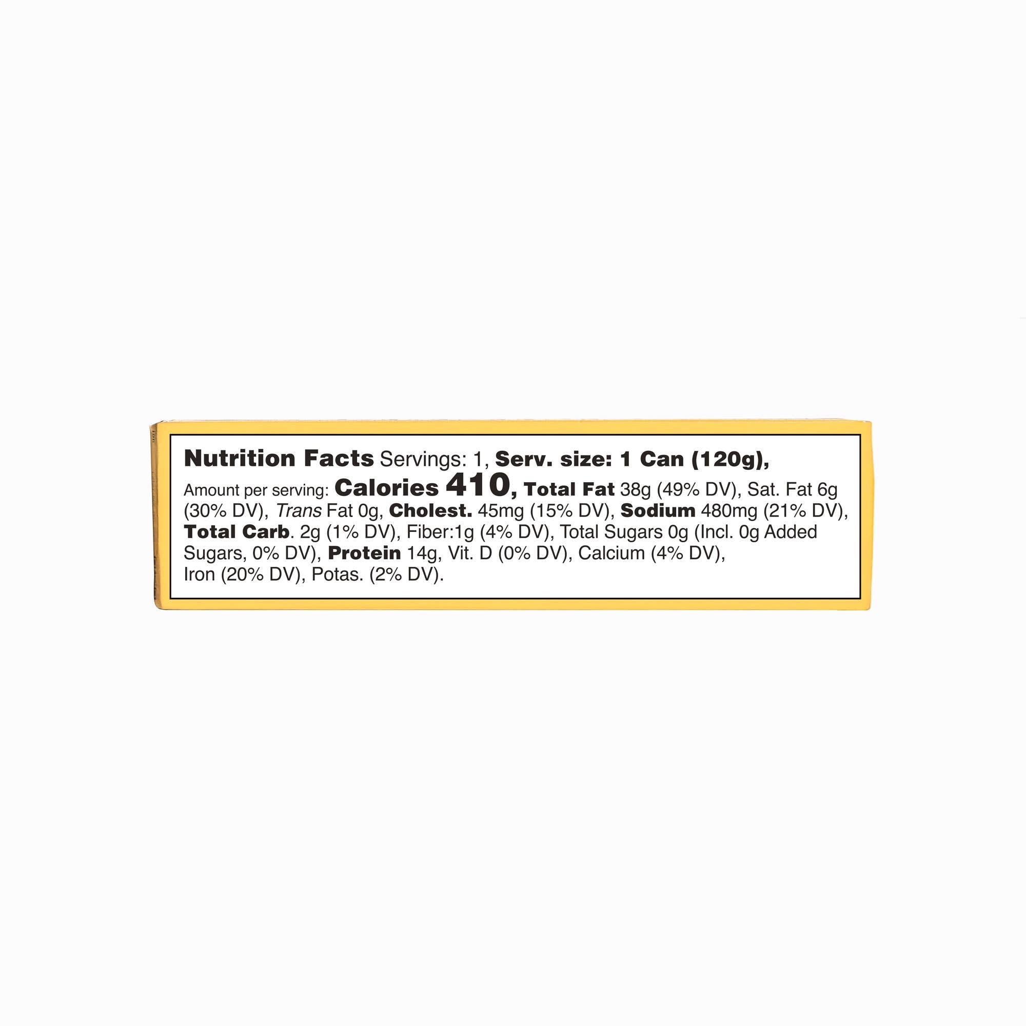Nutrition facts label on a white background