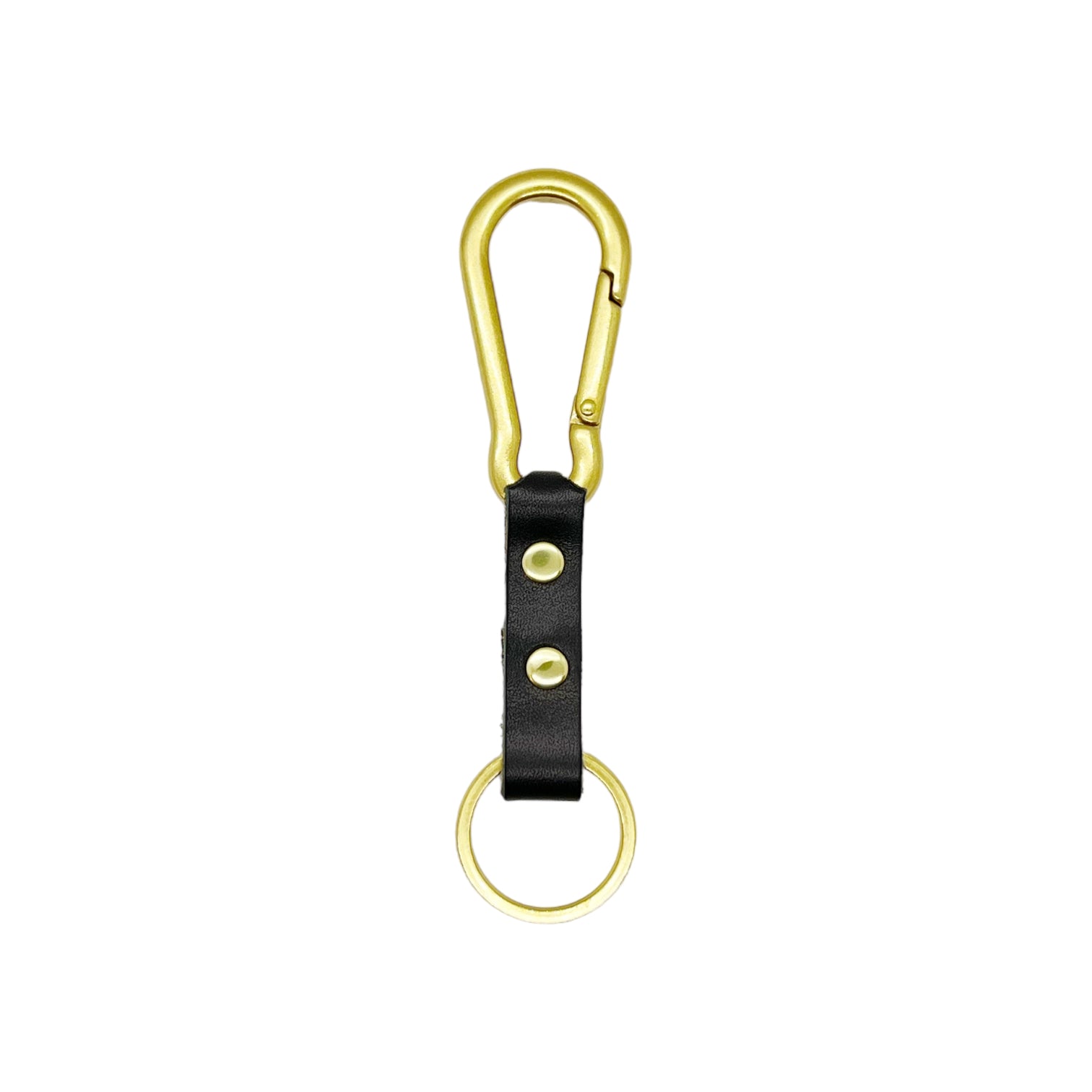 Tuxedo Carabiner Keychain | Leather and Solid Brass