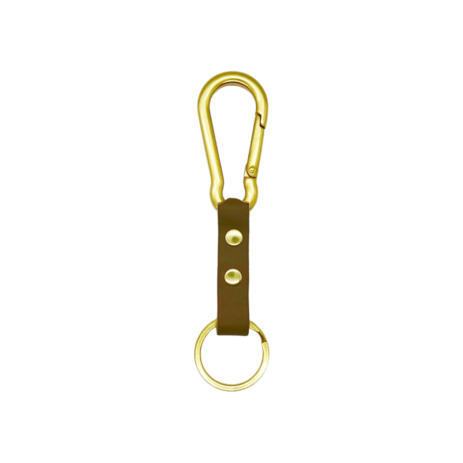 Tuxedo Carabiner Keychain | Leather and Solid Brass