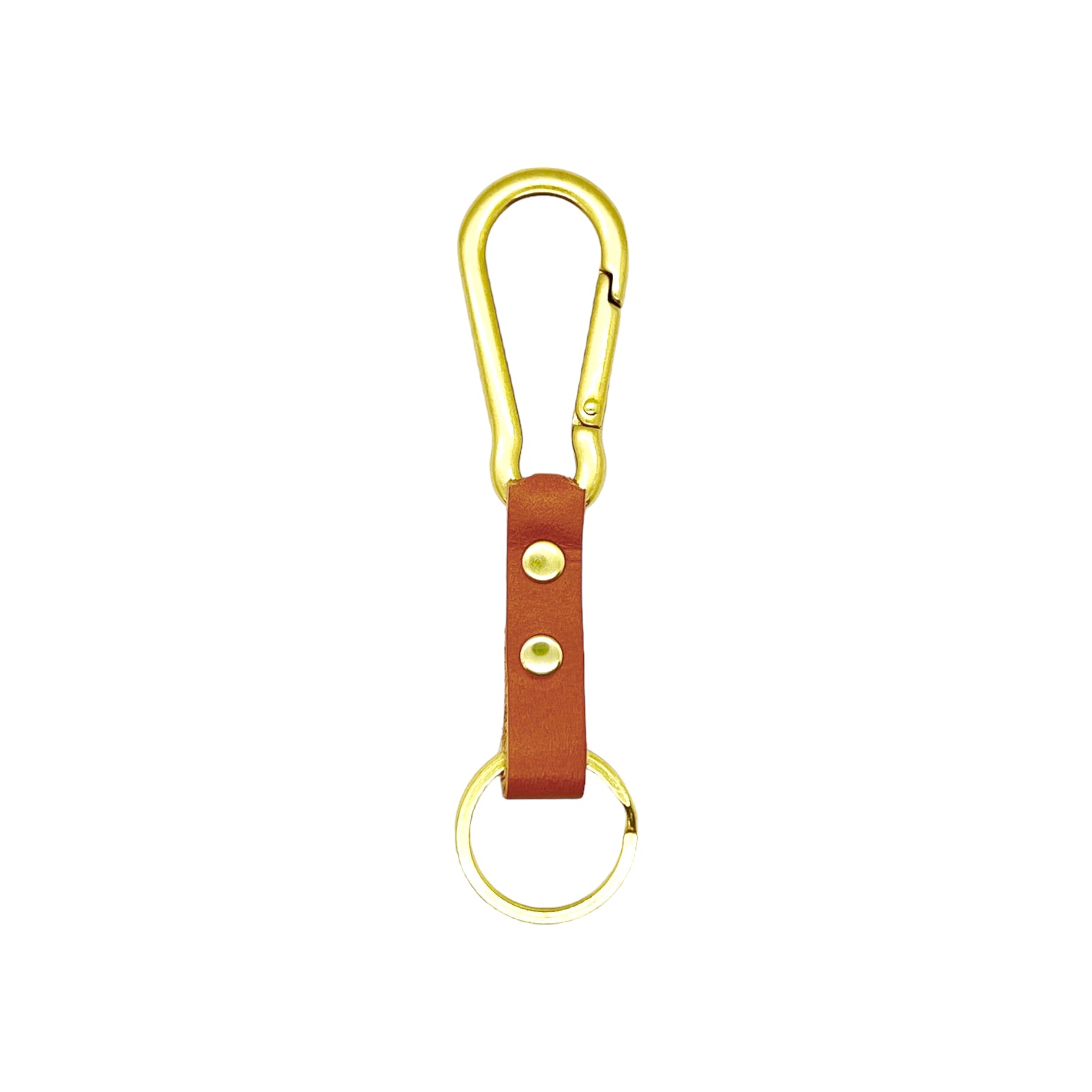 Tuxedo Carabiner Keychain | Leather and Solid Brass