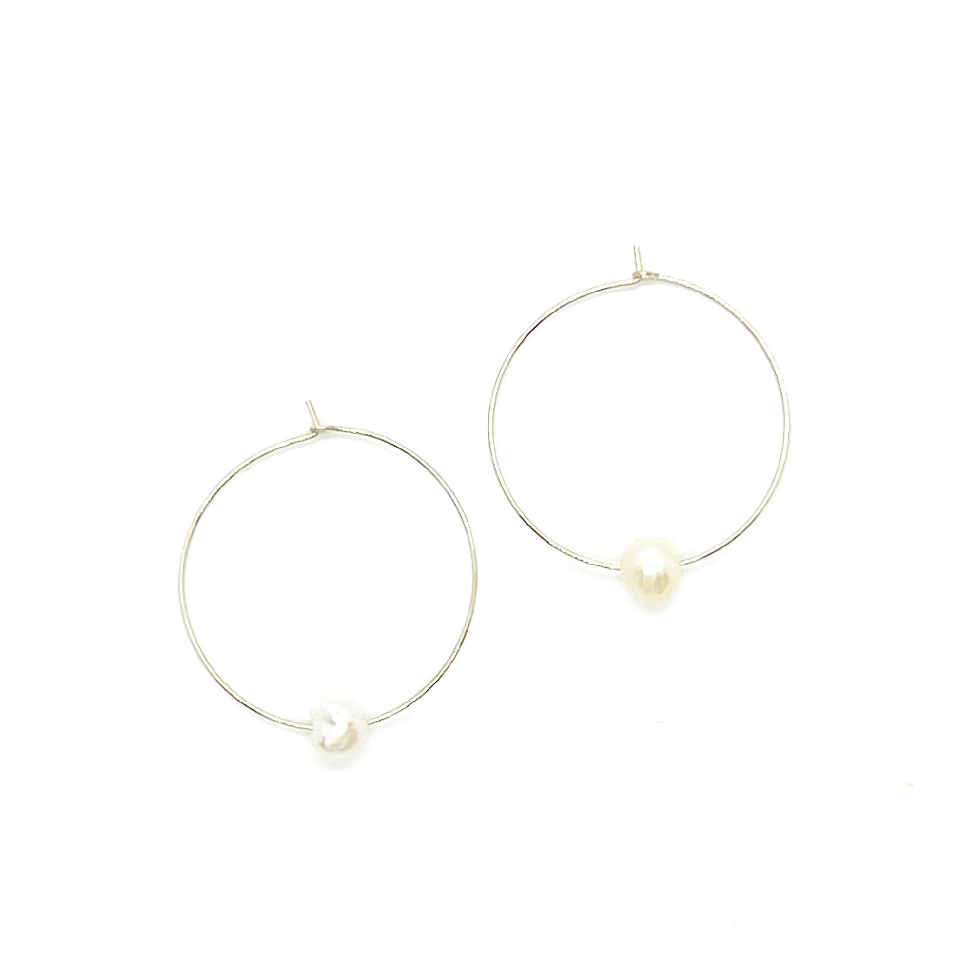 Perla Hoop Earring | Freshwater Pearls on 14K Gold-Filled Wire