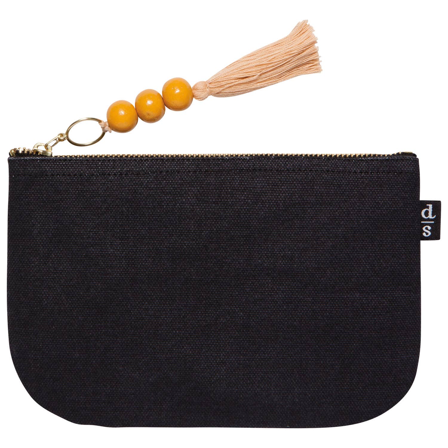 Protect your treasures with the Small Amulet Zip Pouch, embroidered with a sacred scarab beetle on durable black cotton. A powerful talisman for your most valued items.