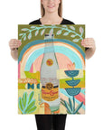 Elevate your space with this quirky, colorful art print by Austin artist, El Baker. The whimsical design features a Texas icon, Topo Chico, surrounded by vibrant natural elements. It's the perfect addition to any room and will make you feel like you're drinking a Topo Chico under a rainbow! This high-quality fine art giclée print captures intricate textures and details. Created on thick, durable matte paper, each museum-quality art print is a testament to superior craftsmanship. 