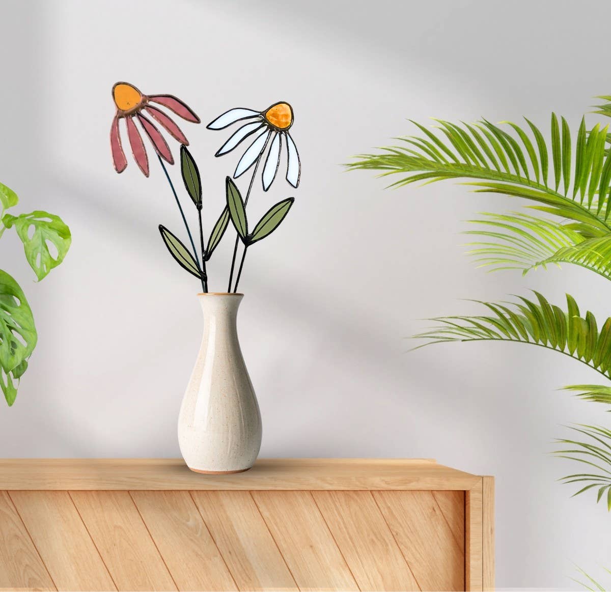 Stained Glass | Three Leaf Stem