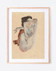 Art Print | "Crouching Nude in Shoes and Black Stocking" by Egon Schiele