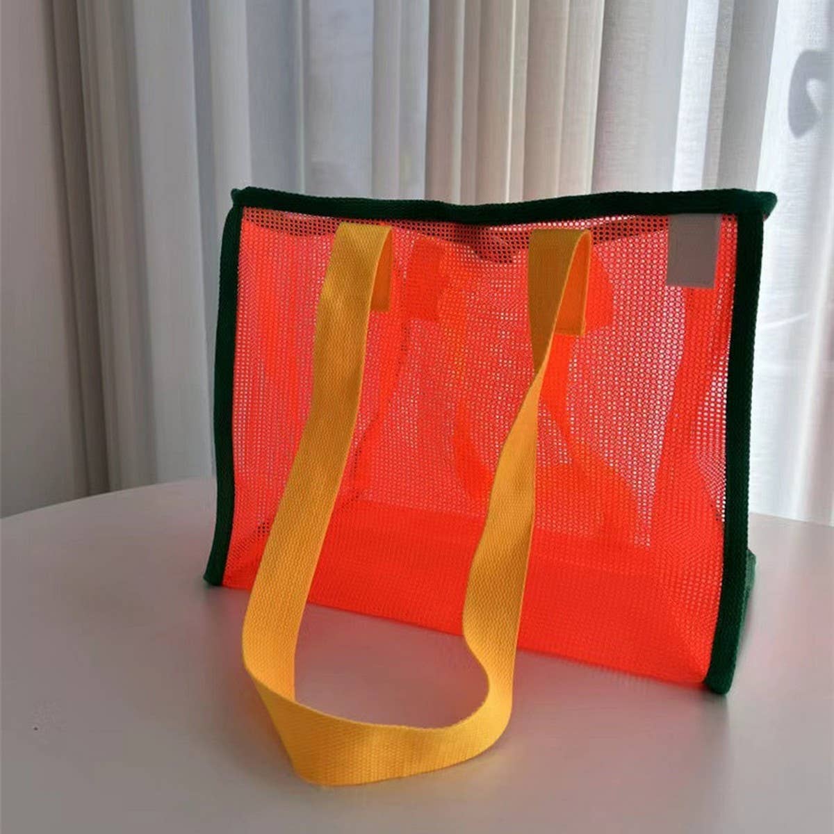 Mesh Contrast Beach Bag