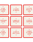 Grid of red-bordered object cards from the game