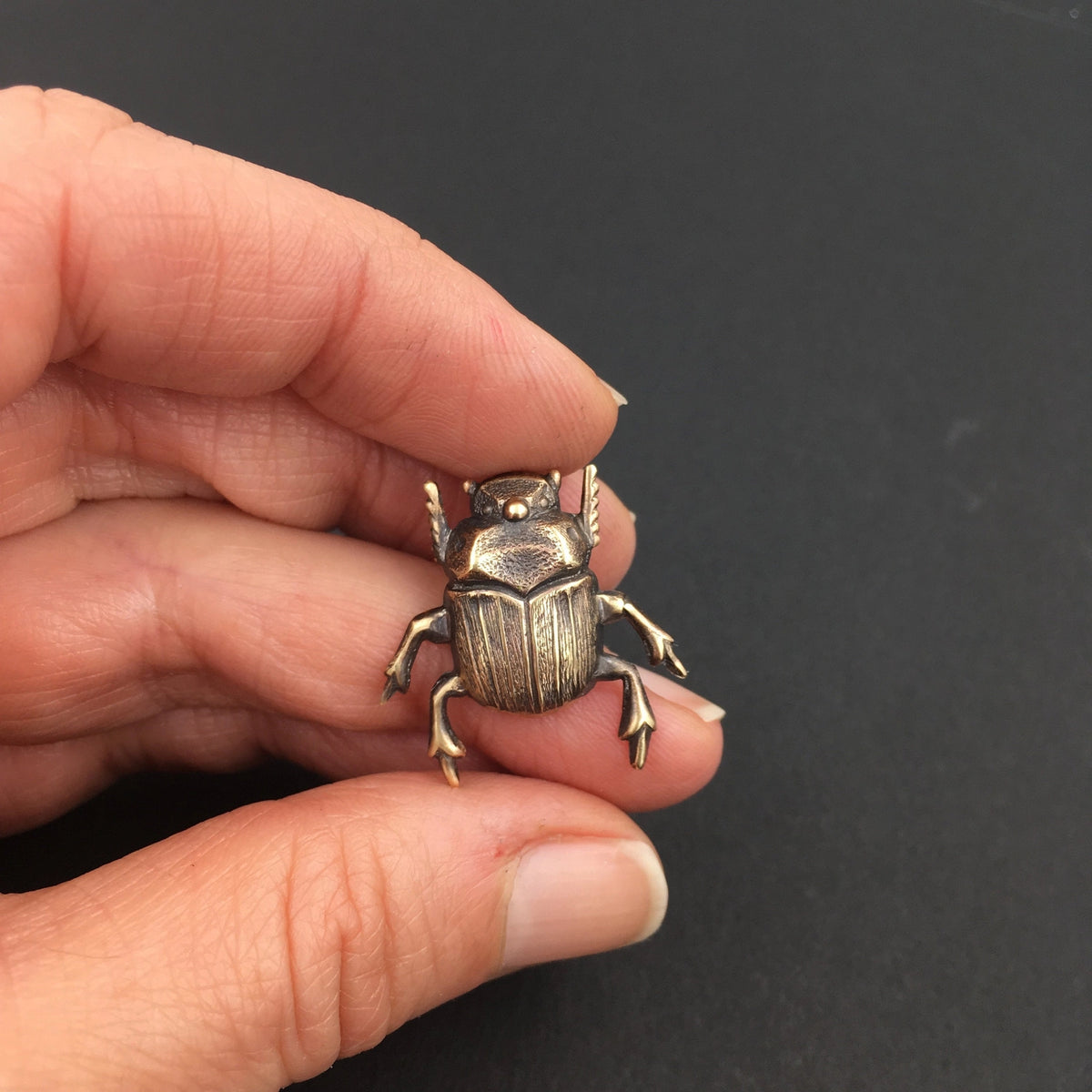 Insect Pin | Brass Scarab Beetle