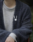 Ceramic Brooch | White Fox Pin