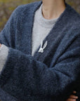 Ceramic Brooch | White Fox Pin