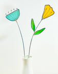 Stained Glass | Mod Blue Flowers