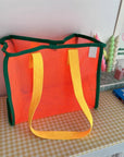 Mesh Contrast Beach Bag