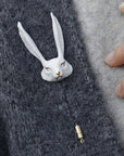 Ceramic Brooch | White Fox Pin