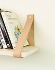 Affirm Shelf | Whitewood and Leather Straps
