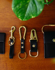 Tuxedo Carabiner Keychain | Leather and Solid Brass