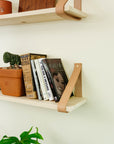 Affirm Shelf | Whitewood and Leather Straps