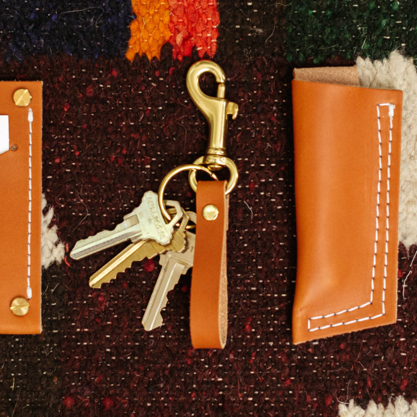 Tango Clip Fob | Leather and Brass