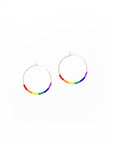 Pride Hoop Earring | Rainbow Beaded 14K Gold-Filled